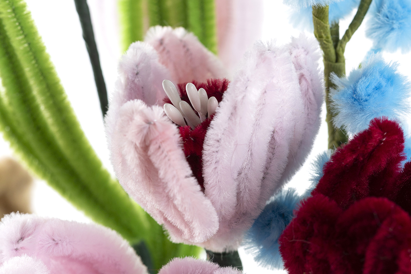 Chenilleboeketje voor moederdag