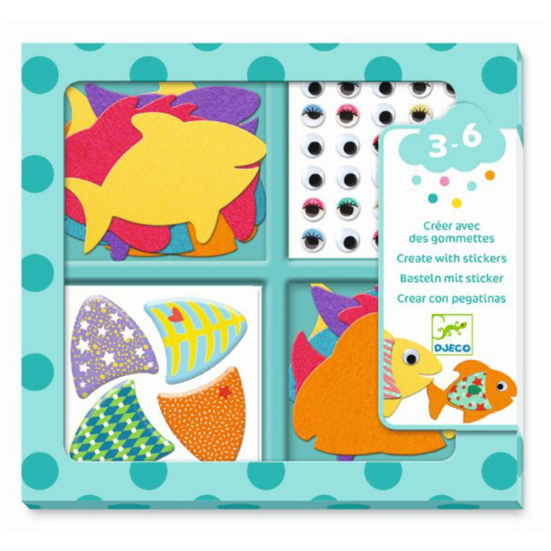 Djeco stickerset I Love Fishes 3-6 jaar Djeco stickerset I Love Fishes 3-6 jaar