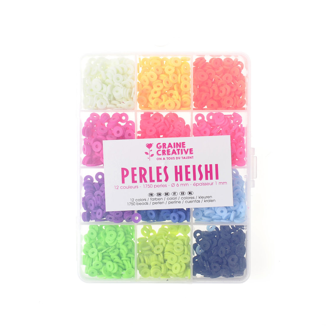 Heishi kralen 6 x 1 mm 1750 stuks 12 kleuren Heishi kralen 6 x 1 mm 1750 stuks 12 kleuren