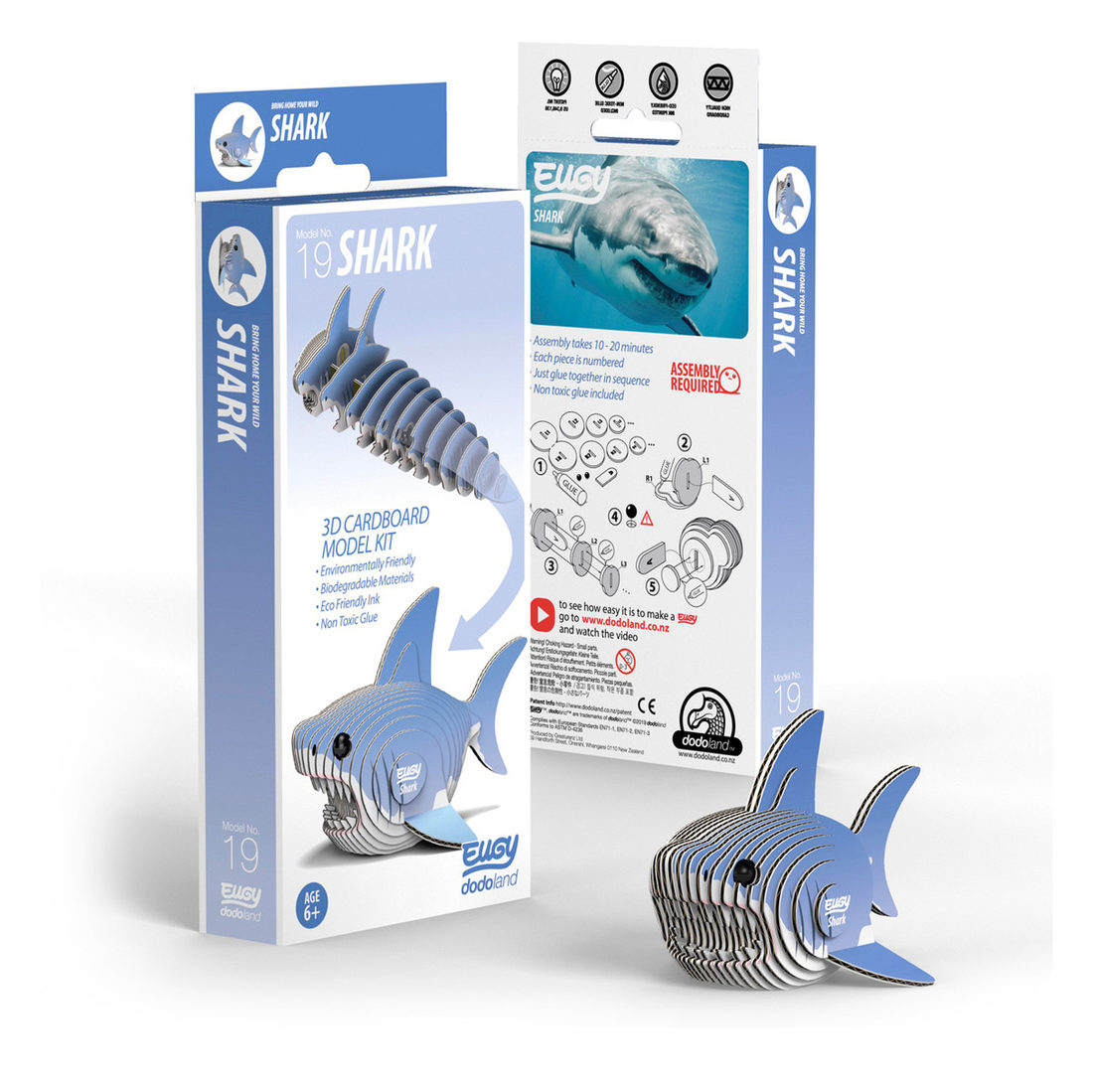 Eugy 3D karton zeedier - haai Eugy 3D karton zeedier - haai