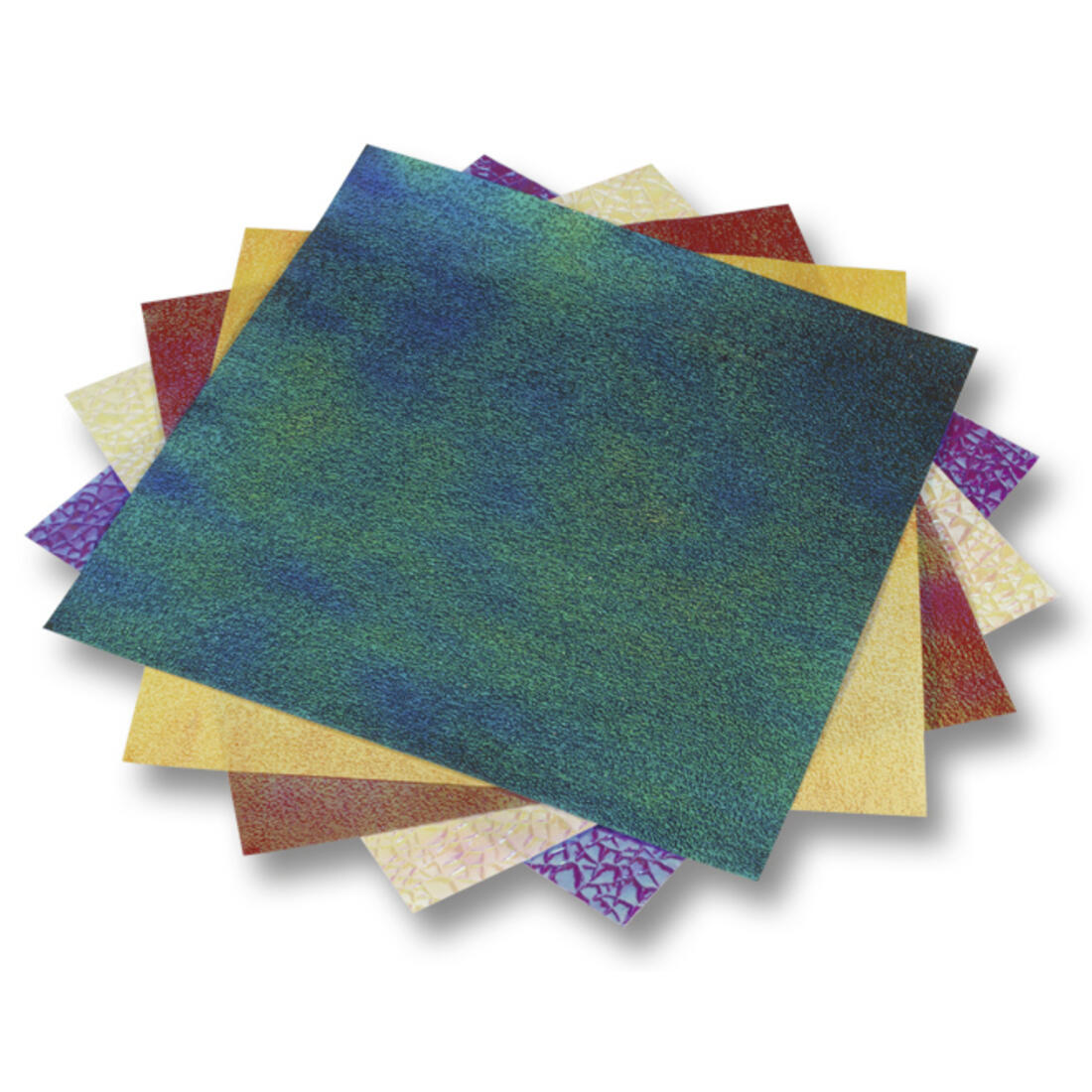 Origamiblaadjes 14 x 14 cm 50 stuks iriserend met reliëf