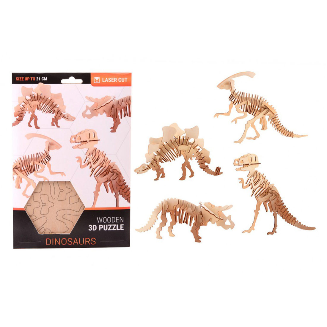 Houten 3D-puzzel dinosaurus (4 verschillende modellen) Houten 3D-puzzel dinosaurus (4 verschillende modellen)