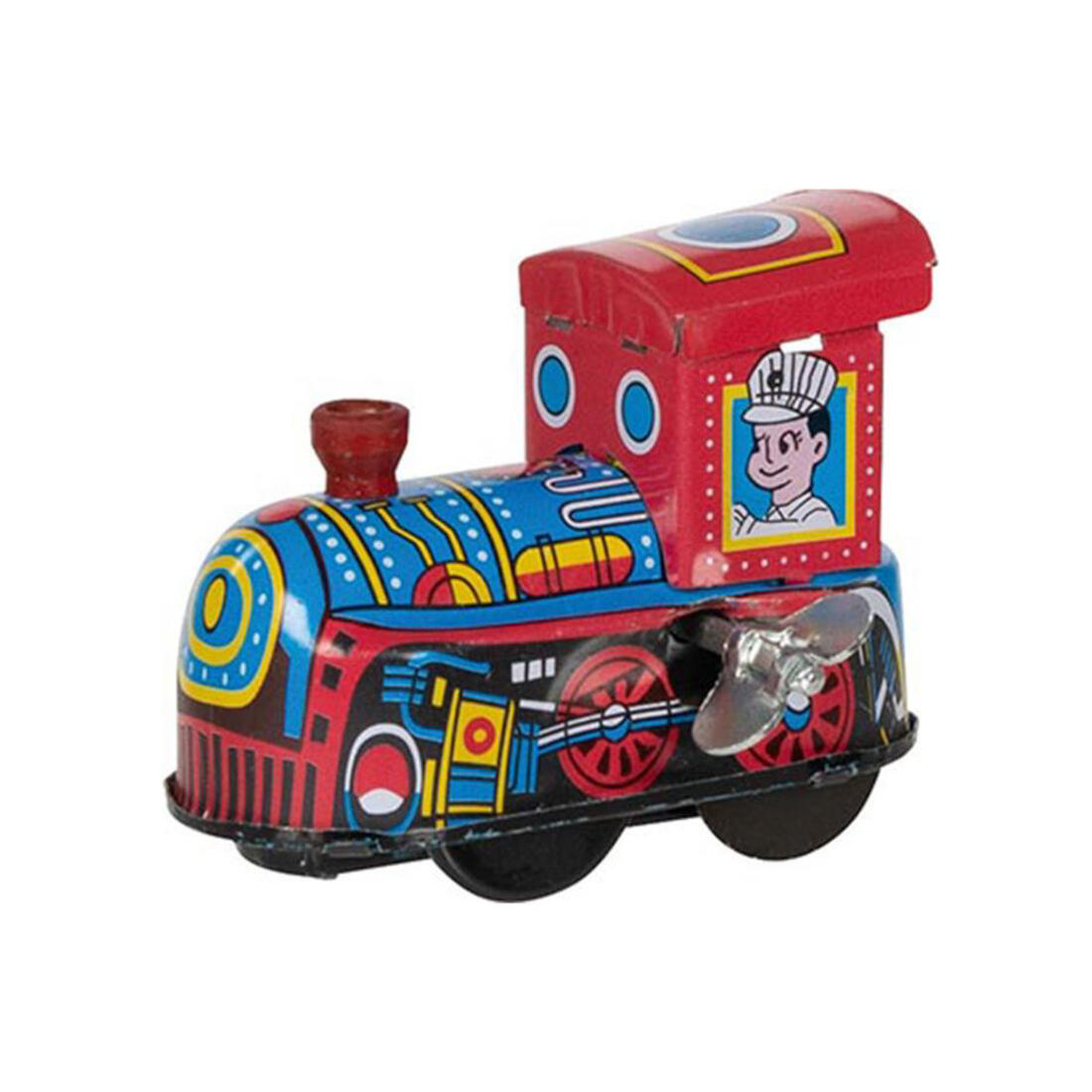 Blikken locomotief 6 cm opwindbaar