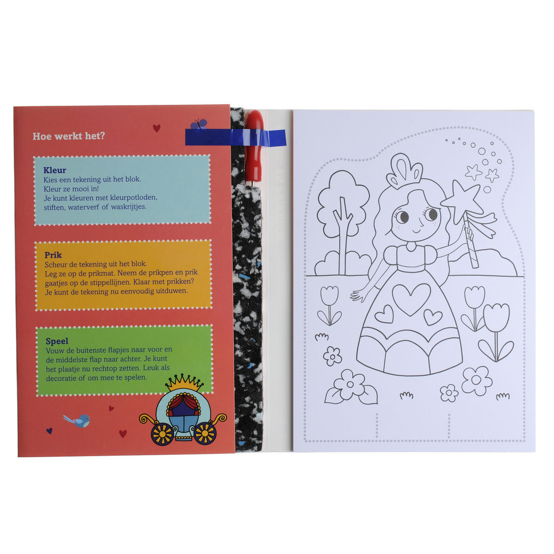 4+ Mijn kleur- en prikblok - Prinsessen 4+ Mijn kleur- en prikblok - Prinsessen