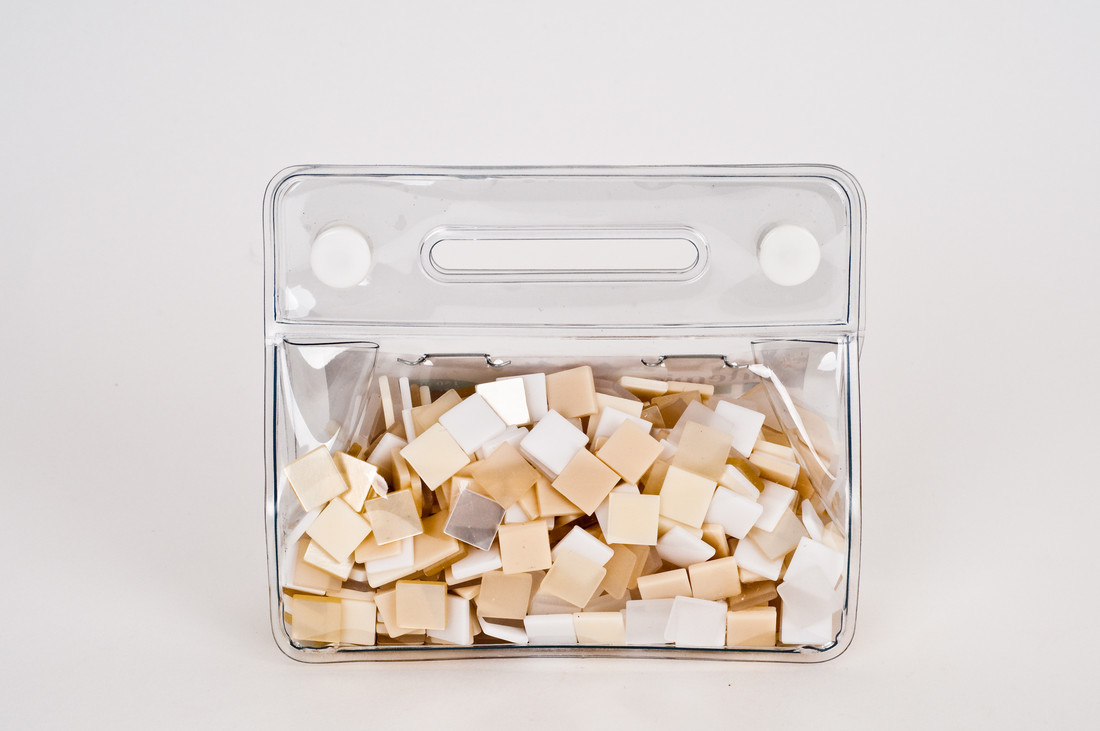 Mozaïek mat 10 x 10 mm 150 g assortiment wit