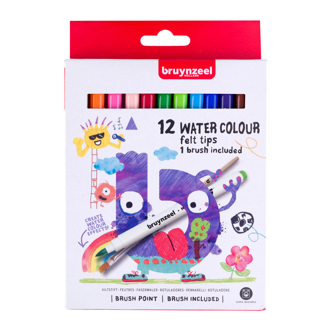 Bruynzeel Waterverf bruch pen 12 stuks