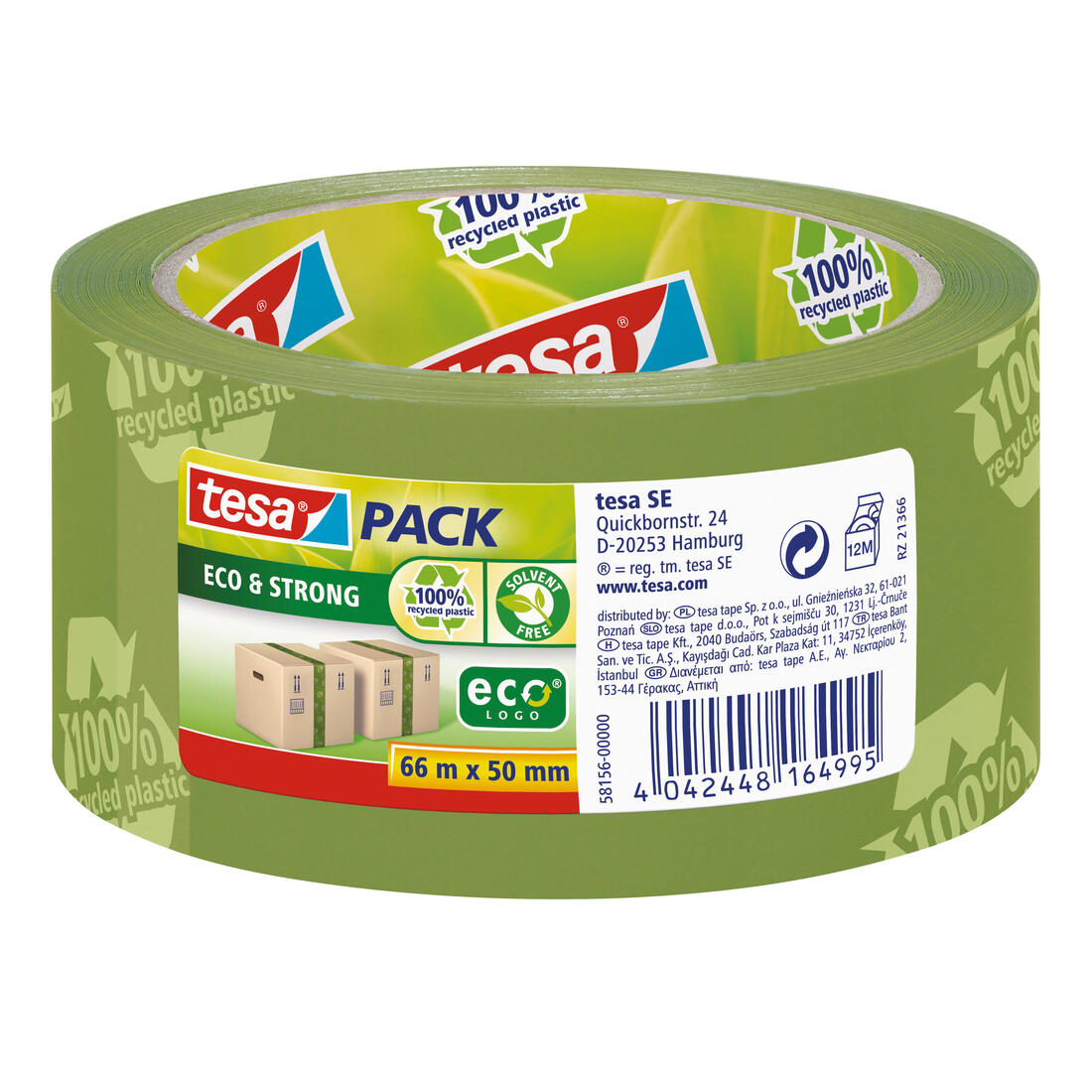 Tape Eco groen 50 mm breed 66 m Tape Eco groen 50 mm breed 66 m