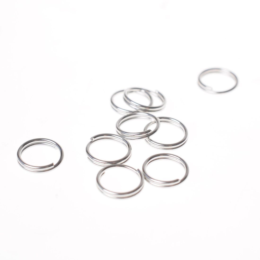 Splitring 9 mm 10 stuks zilver Splitring 9 mm 10 stuks zilver