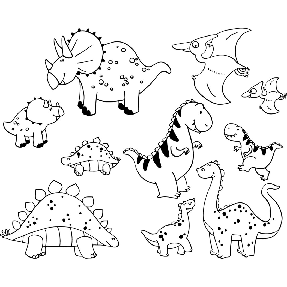 Stampominos stempels 10 stuks + inkt dinosaurussen