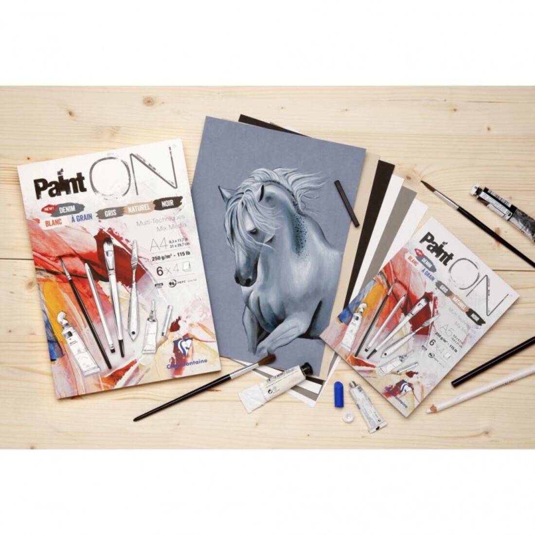 PaintON blok 24 blad 250 g assortiment kleuren 6x4 PaintON blok 24 blad 250 g assortiment kleuren 6x4