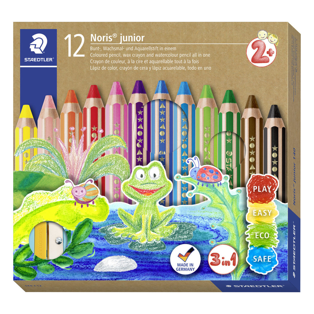 Staedtler Noris Chunky 3 in 1 kleurpotloden 12 stks +slijper