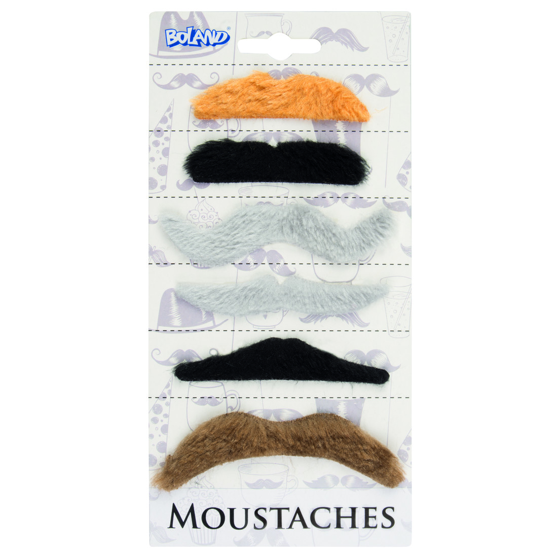 Opkleefbare snorren 'natuurlijk' 6 stuks Opkleefbare snorren 'natuurlijk' 6 stuks