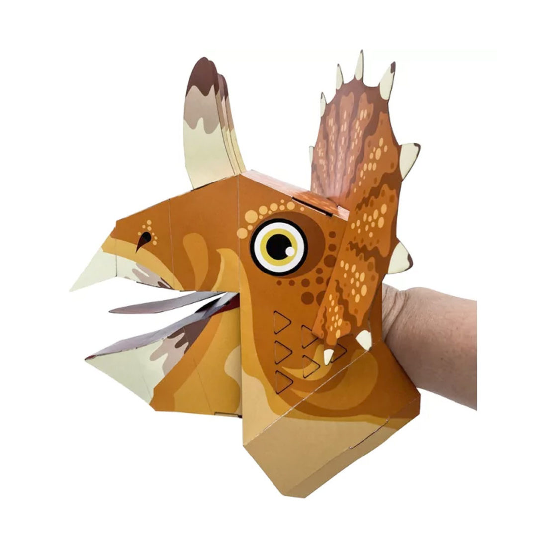 Kartonnen handpop Triceratops Kartonnen handpop Triceratops