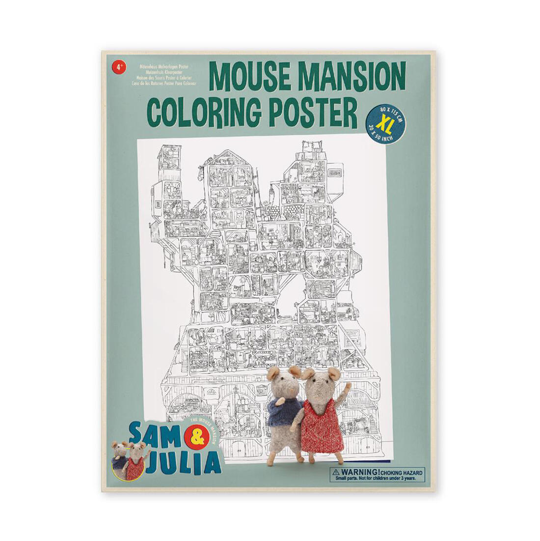 Sam & Julia kleurposter muizenhuis 80 x 115 cm