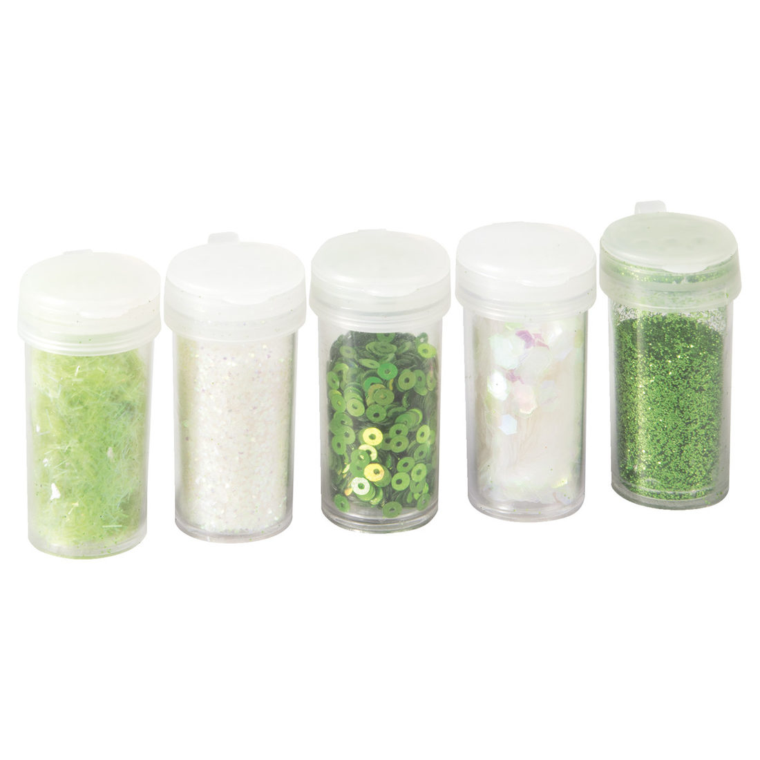 Glitter mix 5 x 4g groen