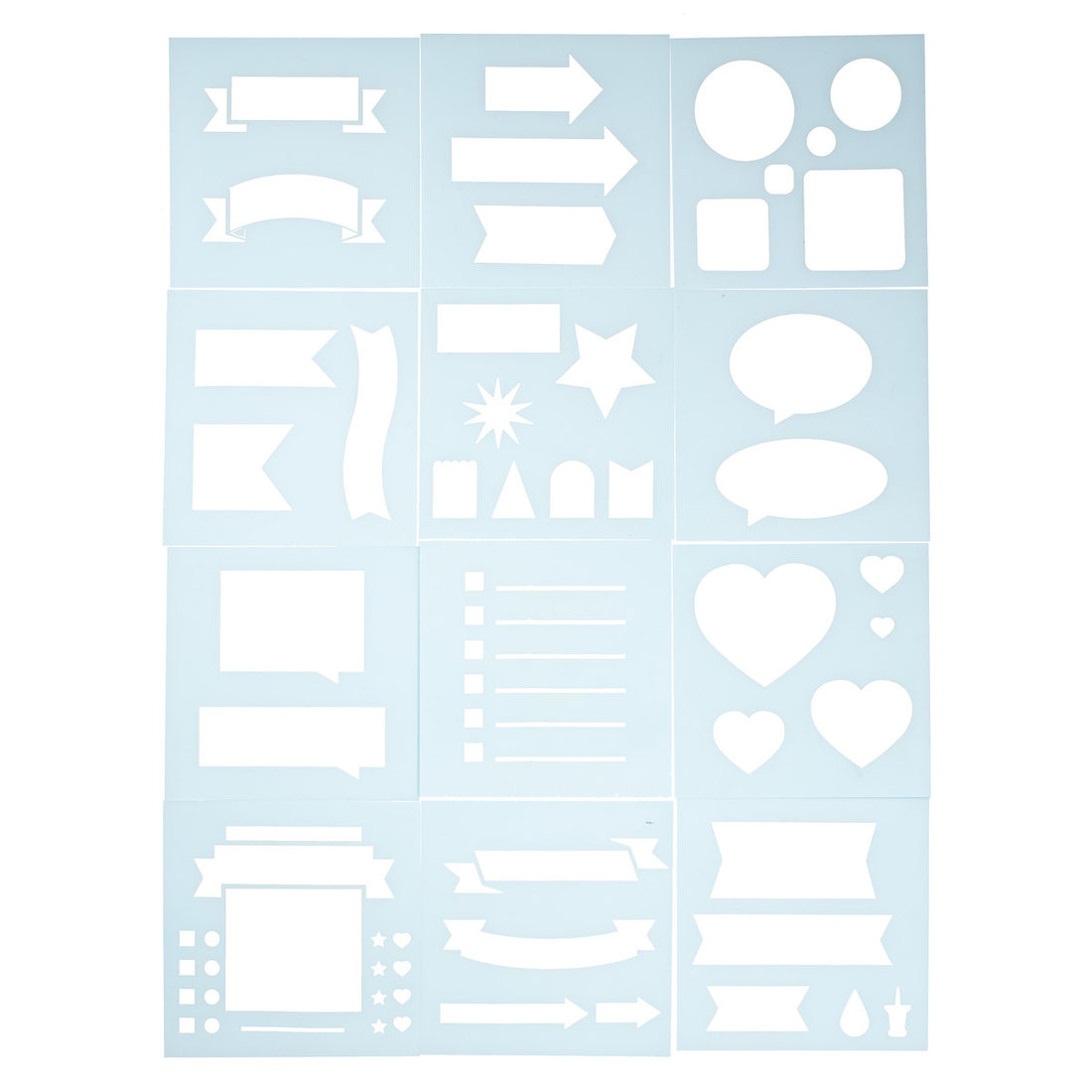 Sjablonen voor handlettering 12 stuks Sjablonen voor handlettering 12 stuks