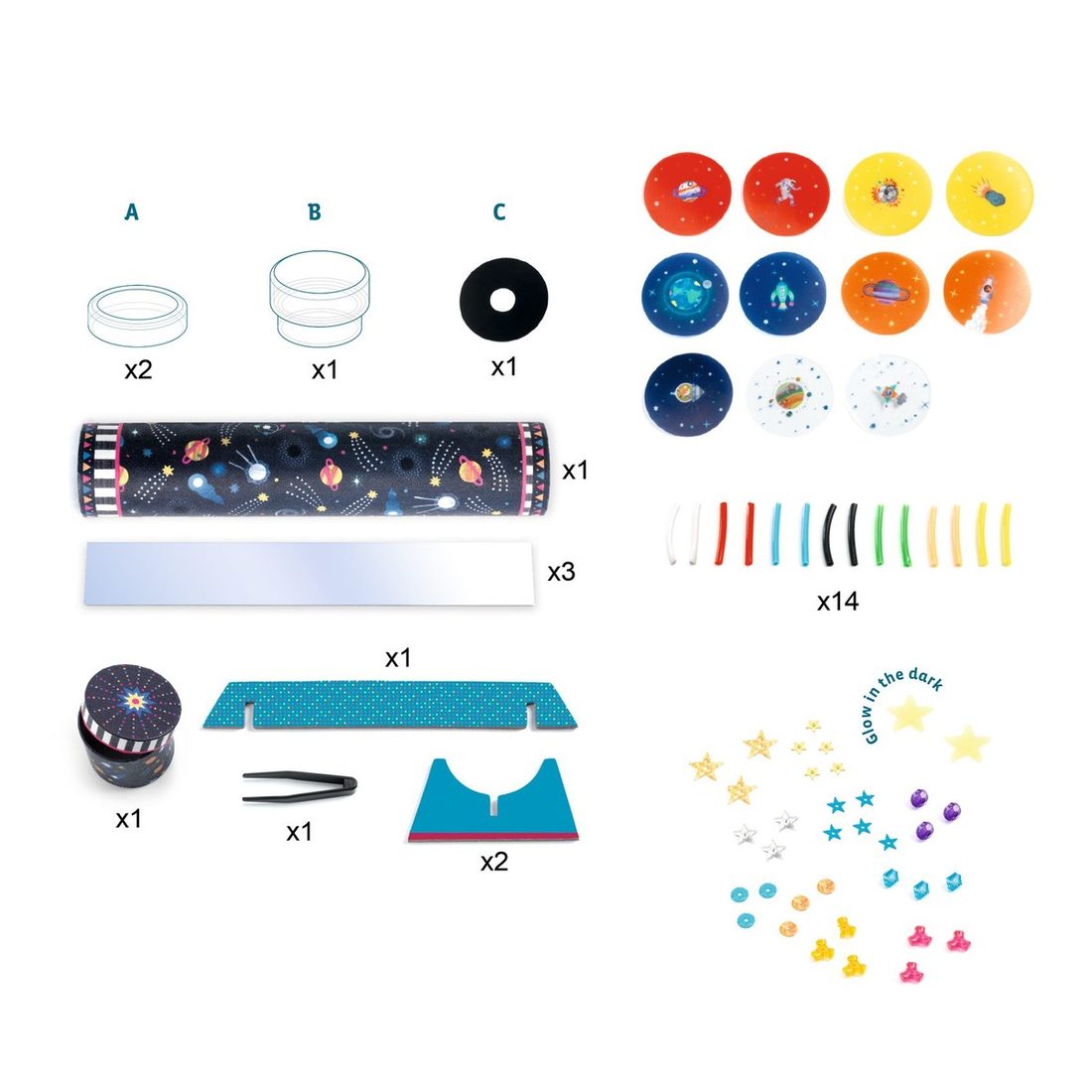 Djeco DIY kaleidoscoop Space Immersion +7 jaar Djeco DIY kaleidoscoop Space Immersion +7 jaar