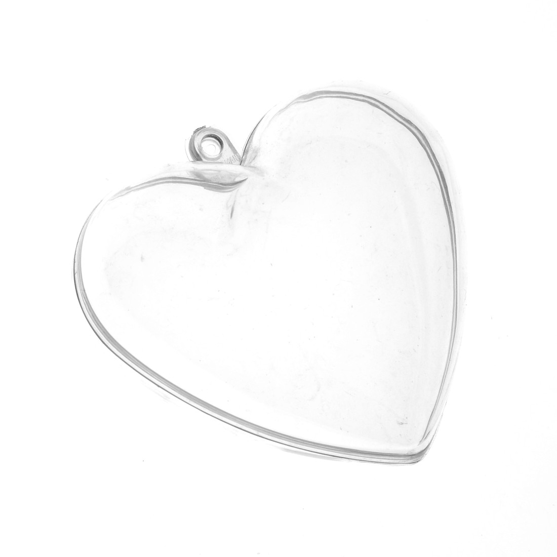 Plastic hart 2-delig 6 cm transparant Plastic hart 2-delig 6 cm transparant