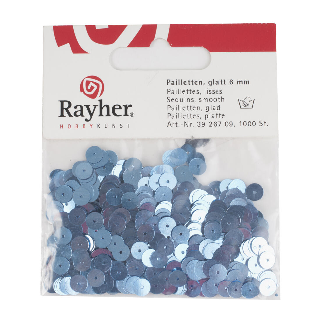 Pailletten 6 mm glad 1000 stuks
