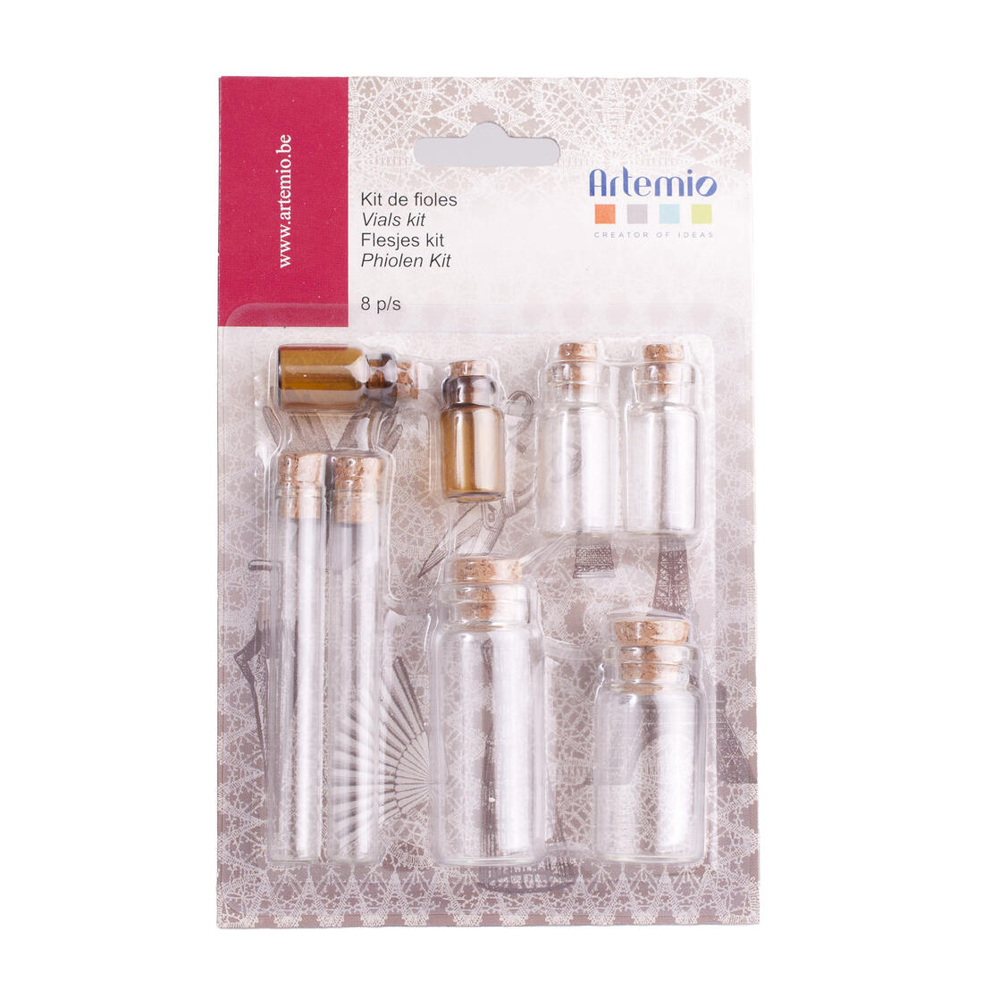 Flesjes 3,5 cm - 8,4 cm 8 stuks Flesjes 3,5 cm - 8,4 cm 8 stuks