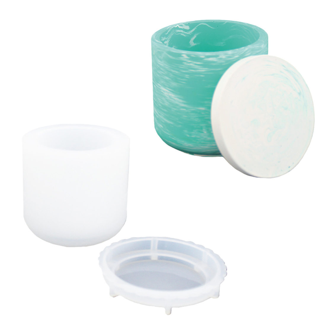 Siliconen mal potje met deksel 7,8 x 8 cm Siliconen mal potje met deksel 7,8 x 8 cm