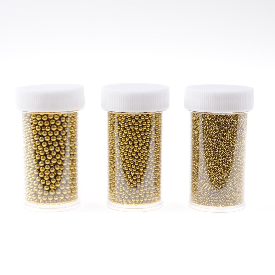 Mini bolletjes glas 3 maten goud Mini bolletjes glas 3 maten goud