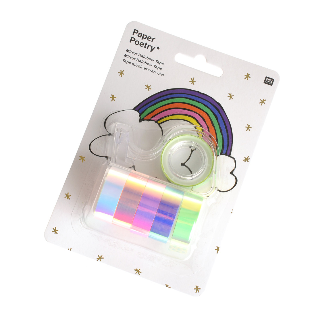 Iriserende tape met dispenser 12 mm x 2 m 6 stuks Iriserende tape met dispenser 12 mm x 2 m 6 stuks