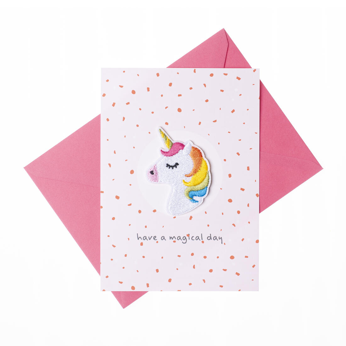 Wenskaart - strijkpatch unicorn