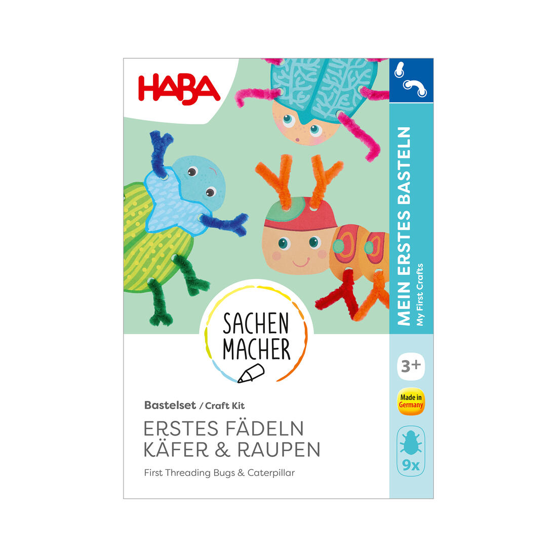 Haba Knutselset - Eerste rijgen Kevers en rupsen