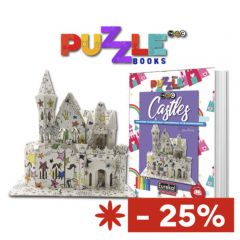 3D puzzel- en kleurboek met kleurpotloden Kastelen 6+ ****