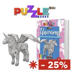 3D puzzel- en kleurboek met kleurpotloden Eenhoorns 6+ ***