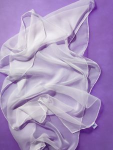 Sjaal chiffon 180 x 45 natuur/wit