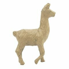 Papier-maché figuurtje 15 cm alpaca