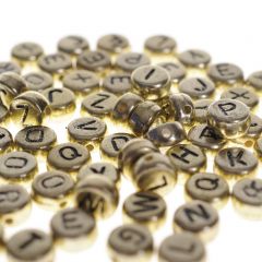 Letterkralen 7 mm ca. 170 stuks goud