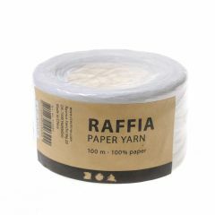 Papier raffia garen 7-8 mm 100 m wit