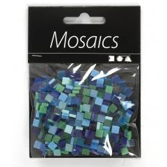 Mini mozaïek kunsthars 5 x 5 mm blauw/groen