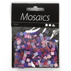 Mini mozaïek kunsthars 5 x 5 mm paars/roze