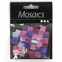 Mini mozaïek kunsthars 10 x 10 mm paars/roze