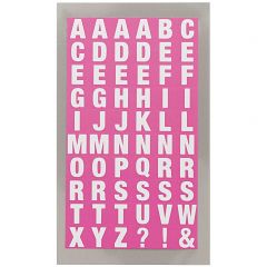 Stickers alfabet vierkant fuchsia
