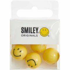 Smiley kralen rond 16 mm 7 stuks geel