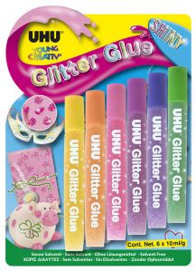 UHU Glitter Glue Shiny 6 x 10 ml