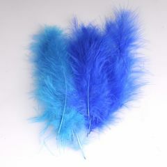 Krea Feathers pluim marabou 10 cm 12 stuks mix blauw