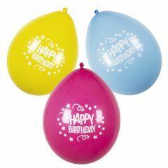 Ballonnen Happy Birthday 25 cm 6 stuks (3 kleuren)