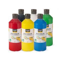 Creall plakkaatverf Eco color set 6 x 0,5 l in houder