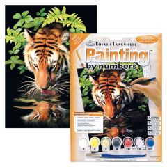 Schilderen op nummer 22,5 x 30 cm dorstige tijger