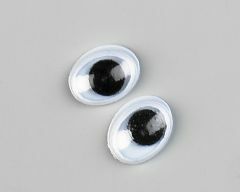 Wiebeloogjes ovaal 8 mm 10 stuks zwart-wit