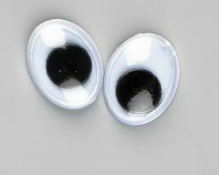 Wiebeloogjes ovaal 12 mm 10 stuks zwart-wit