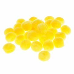 Pompon 15 mm 60 stuks geel