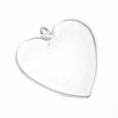 Plastic hart 2-delig 6 cm transparant