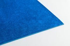 Crepla gummivel 30 x 45 cm 2 mm glitter blauw